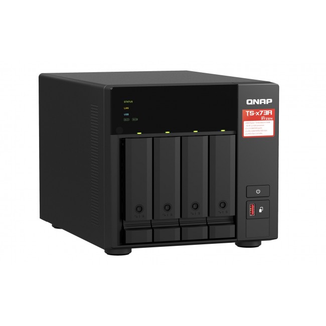 QNAP TS-473A NAS Tower Ryzen Embedded V1500B 8 GB DDR4 0 TB QNAP Turbo System Black