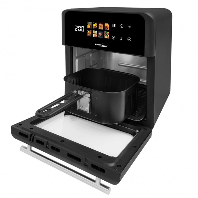 GreenBlue AIR FRYER Oil-Free Air Fryer, 1800W, 10L capacity, 8 programs, accessories, timer, GB950