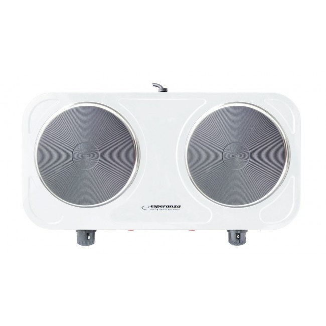 Esperanza EKH010W Adjustable electric cooker, 2 heating fields, white