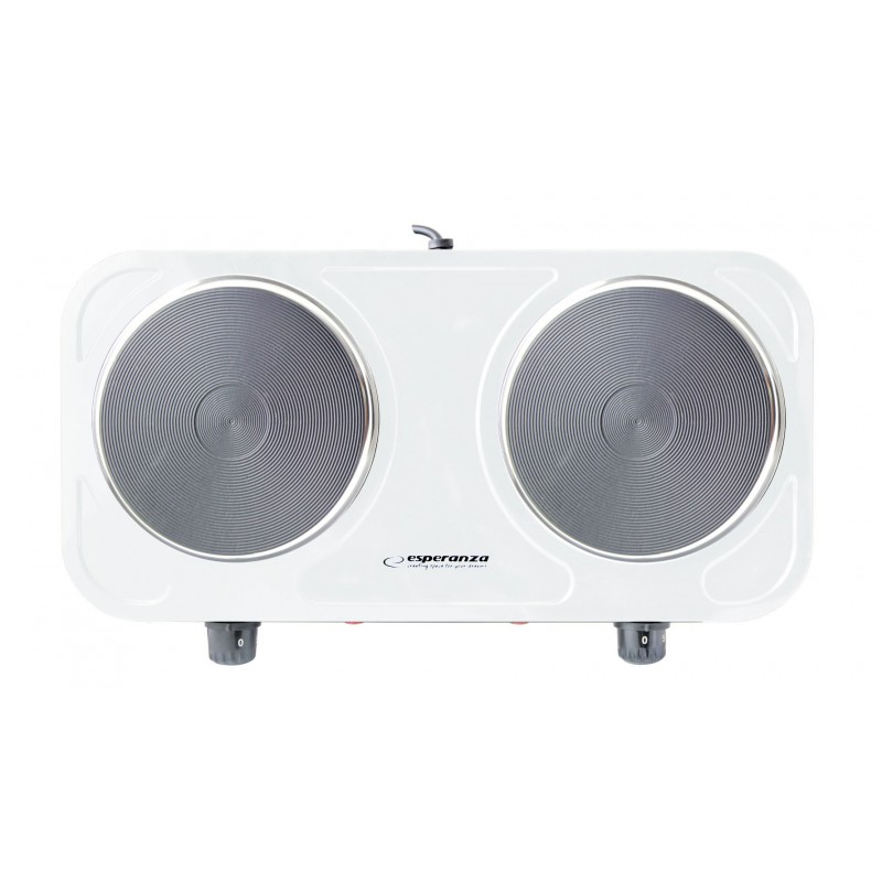 Esperanza EKH010W Adjustable electric cooker, 2 heating fields, white