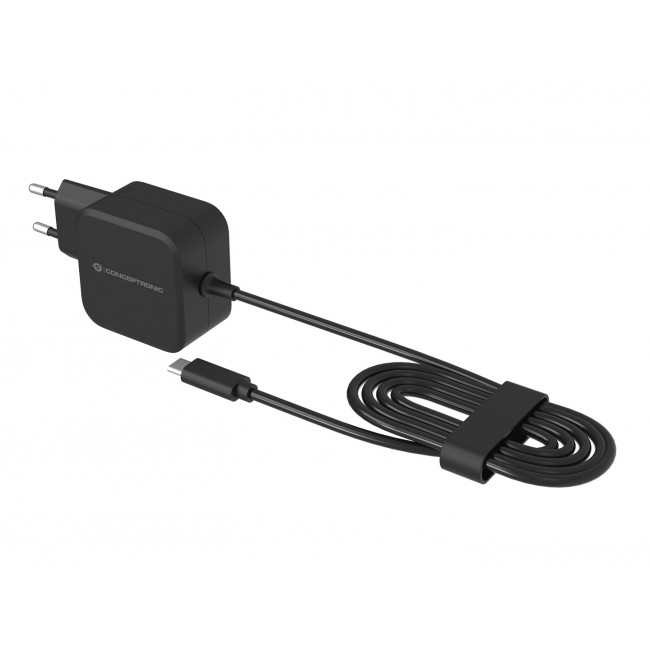 Conceptronic OZUL04BE 67W GaN USB PD Charger, Built-in USB-C Cable