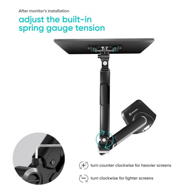 ONKRON G90-B Swivel and tilt desk mount for 13 -34 monitors, max. 10 kg, with rotation, black