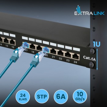 Patch Panel - Extralink CAT6A STP, 24 ports