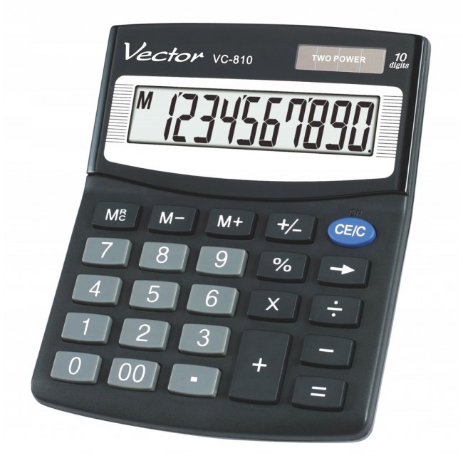 Vector VC-810 Office Calculator, black