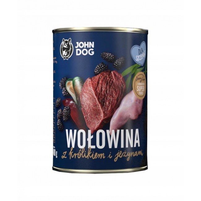 JOHN DOG Berry Puppy Beef and rabbit with blackberries - Wet dog food - 6 x 400 g JOHN DOG Berry Puppy Beef and rabbit with blackberries - Wet dog food - 6 x 400 g