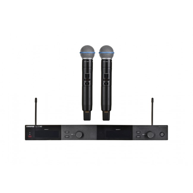 Shure SLXD24DE/B58-G59 - dual digital wireless system with two transmitters/handheld microphones (470 - 514 MHz)