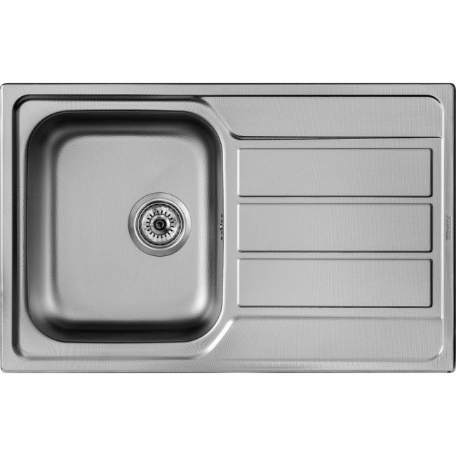 Pyramis Athena (79X50) 1B 1D 100180101 Steel sink with drainer, linen, silver Pyramis Athena (79X50) 1B 1D 100180101 Steel sink with drainer, linen, silver