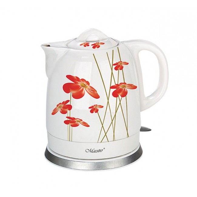 Feel-Maestro MR-066-RED FLOWERS electric kettle 1.5 L 1200 W Red, White Feel-Maestro MR-066-RED FLOWERS electric kettle 1.5 L 1200 W Red, White