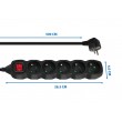 Esperanza ELK216K power extension 5 m 5 AC outlet(s) Indoor Black