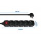 Esperanza ELK216K power extension 5 m 5 AC outlet(s) Indoor Black