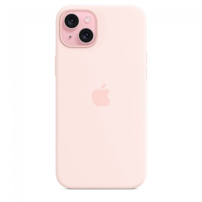 Apple iPhone 15 Plus Silicone Case with MagSafe - Light Pink Apple iPhone 15 Plus Silicone Case with MagSafe - Light Pink