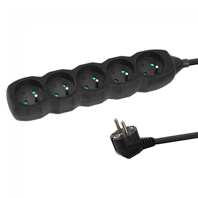 Esperanza ELK208K Power strip 5GN/3M Black