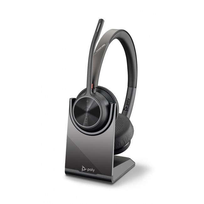 POLY Voyager 4320 UC Stereo USB-A Headset +BT700 USB-A Adapter +Charging Stand
