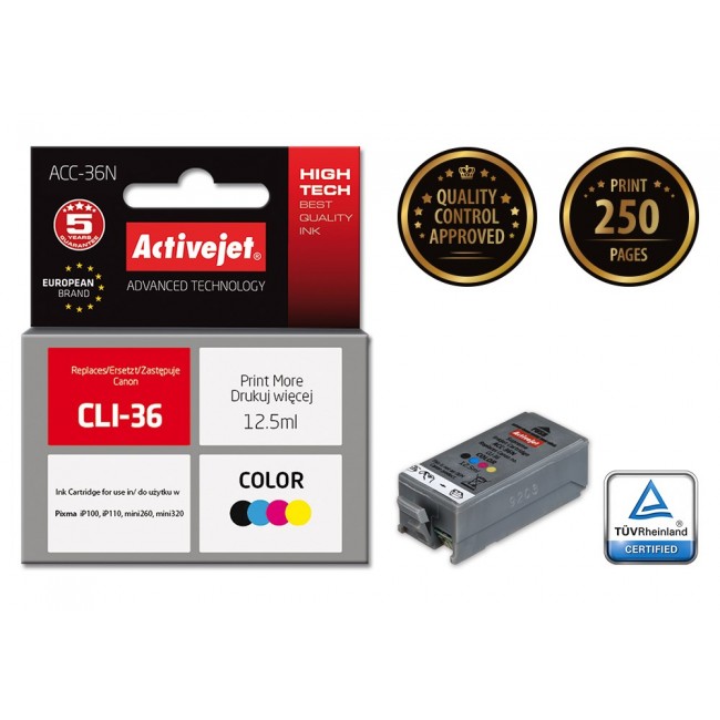 Activejet ACC-36N Ink cartridge (replacement for Canon CLI-36 Supreme 12.5 ml colour)