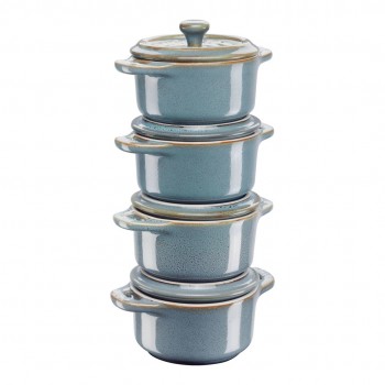 Staub Mini Cocotte Round, 4 pcs. - 200ml, Antique Turquoise