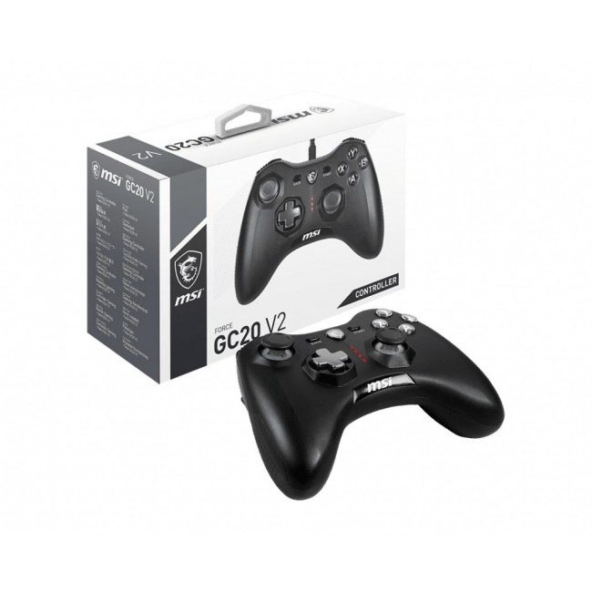 MSI FORCE GC20 V2 Gaming Controller 'PC and Android ready, Wired, adjustable D-Pad cover, Dual vibration motors, Ergonomic design, detachable cables' MSI FORCE GC20 V2 Gaming Controller 'PC and Android ready, Wired, adjustable D-Pad cover, Dual vibration motors, Ergonomic design, detachable cables'