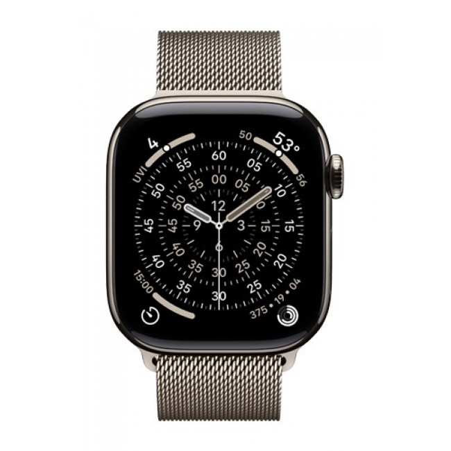 Apple Watch Series 11 GPS + Cellular 42mm Natural Titanium Case with Natural Milanese Loop
