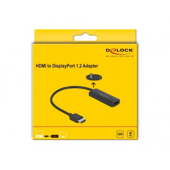 DeLOCK Adapter HDMI-A male to DisplayPort female 4K 60 Hz