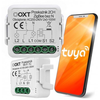 OXT module mini relay 2 rev. without N ZigBee TUYA