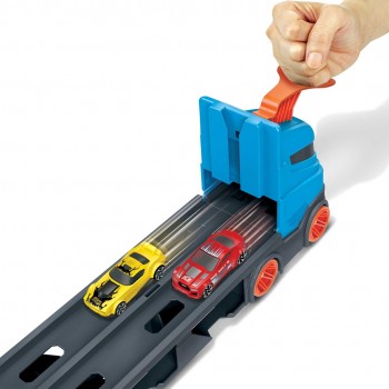 Hot Wheels City Speedway Hauler Carrier with 3 Toy Cars
