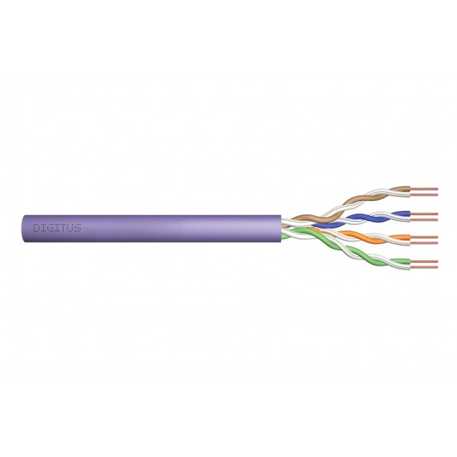 DIGITUS Cat.6 Installation Cable, U/UTP, Eca, AWG 24/1, PVC, 305m, Purple, Carton
