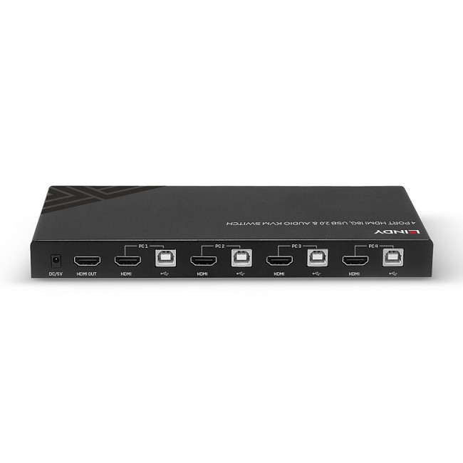 Lindy KVM Switch HDMI 18G, USB 2.0 & Audio, 4 Port Lindy KVM Switch HDMI 18G, USB 2.0 & Audio, 4 Port