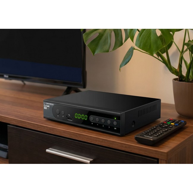 Esperanza EV106P Digital DVB-T2 H.265/HEVC tuner, Black