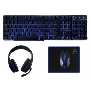 Rebeltec SHERMAN keyboard, mouse, pad, headphones for gamers combo