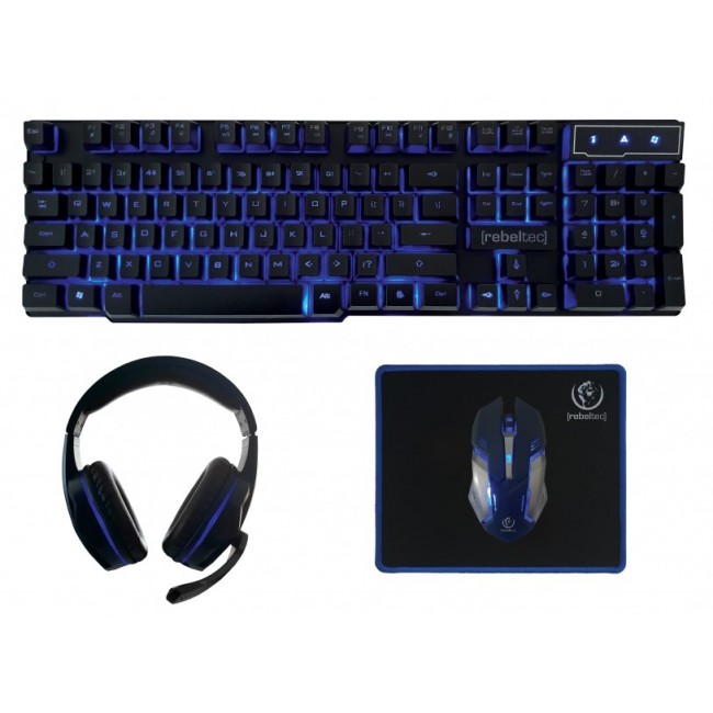 Rebeltec SHERMAN keyboard, mouse, pad, headphones for gamers combo
