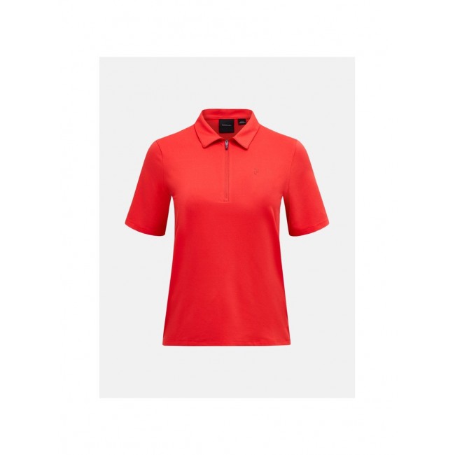 PEAK PERFORMANCE Women's Comfort Zip Polo Shirt, red PEAK PERFORMANCE Women's Comfort Zip Polo Shirt, red