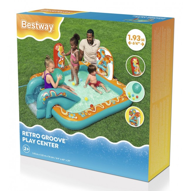 Bestway Retro Groove Kids Inflatable Play Center and Pool 1.93 m x 1.52 m x 74 cm
