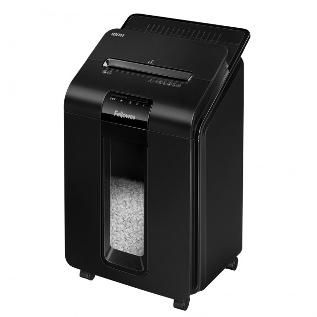 Fellowes AutoMax 100M paper shredder Particle-cut shredding 22 cm Black Fellowes AutoMax 100M paper shredder Particle-cut shredding 22 cm Black