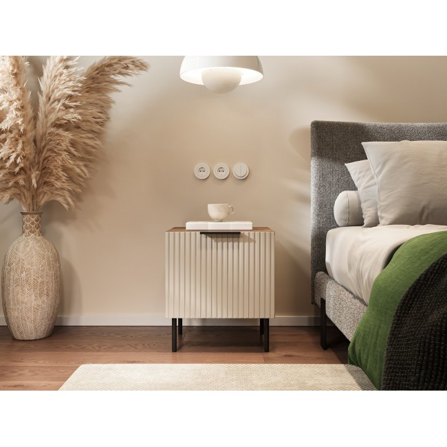 Cama Bedside cabinet, 2 pcs. ALMERA 50x42x44 walnut/cashmere