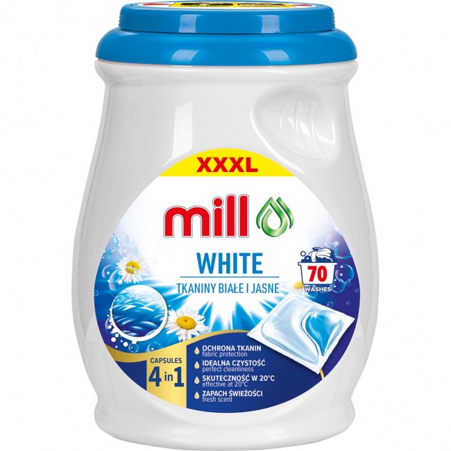 MILL PRO 2k laundry capsules White 70 pcs (bulk pack of 4) MILL PRO 2k laundry capsules White 70 pcs (bulk pack of 4)