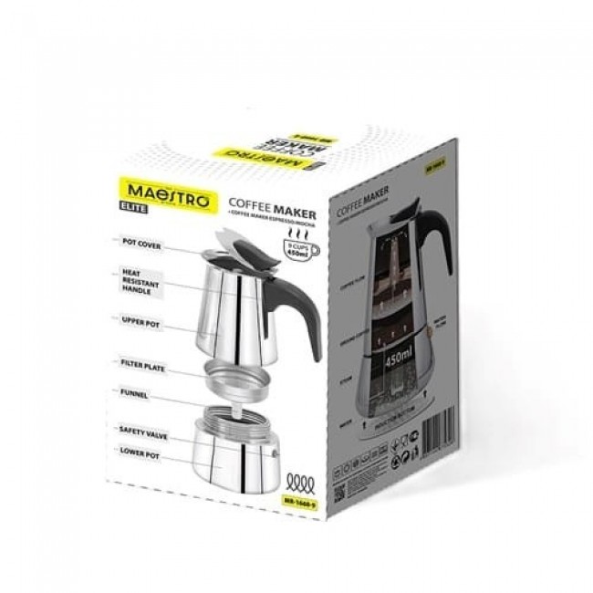 Bialetti Brikka Moka pot 0.1 L Black, Stainless steel