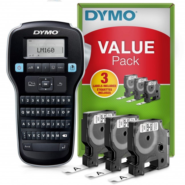 DYMO LabelManager 160 Starter Set m. 3 D1-B nder 12mm Qwertz DYMO LabelManager 160 Starter Set m. 3 D1-B nder 12mm Qwertz