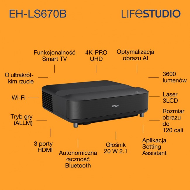 Epson Lifestudio Grand EH-LS670B - Metallic black Epson Lifestudio Grand EH-LS670B - Metallic black