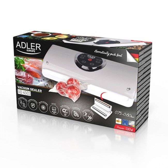 Adler AD 4503 vacuum sealer 800 mbar Grey, White Adler AD 4503 vacuum sealer 800 mbar Grey, White