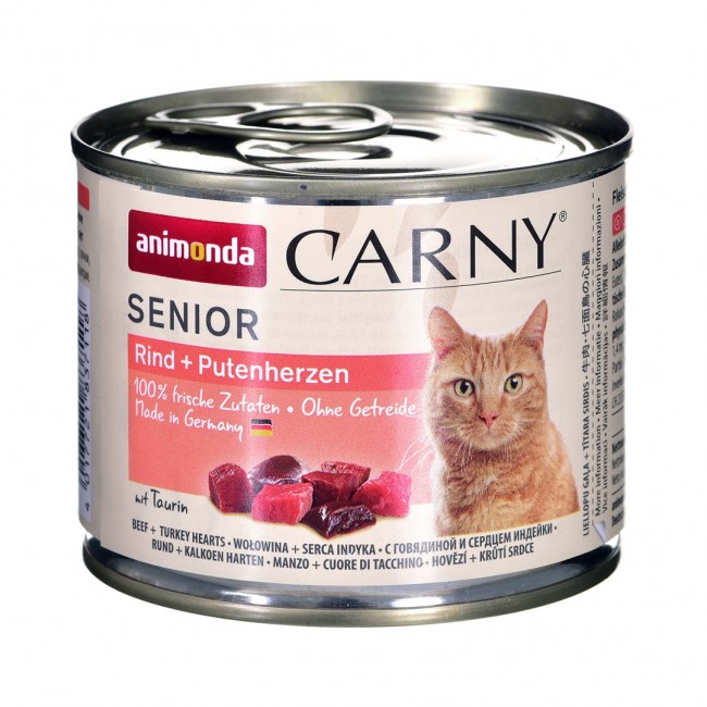 ANIMONDA Carny Senior Beef and turkey hearts - wet cat food - 200g