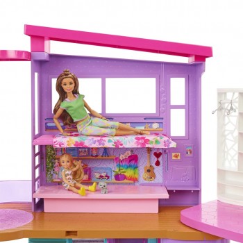 Barbie Vacation House Playset with 30+ Pieces, Toy for 3 Year Olds & Up