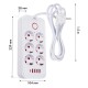 Maclean power strip, 6 socket extension + 4xUSB, 110-240V AC 50/60Hz, 2.1A max 2500W, 1.5 m, white, MCE389 W