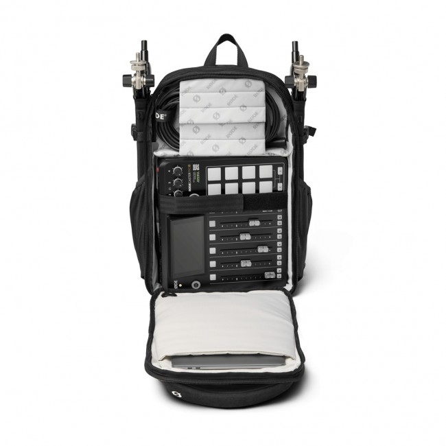 R DE backpack Rucksack Black Alcantara, Polyester