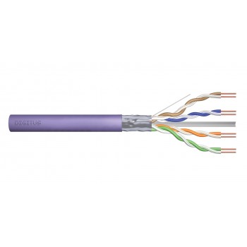 DIGITUS Cat.6 Installation Cable, F/UTP, Dca, AWG 23/1, LSOH, 500m, Purple, Reel