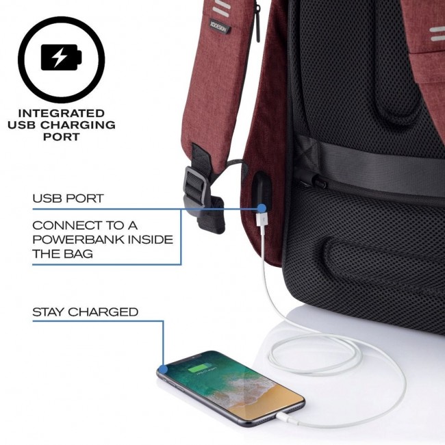 XD DESIGN ANTI-THEFT BACKPACK BOBBY HERO SMALL RED P/N: P705.704 XD DESIGN ANTI-THEFT BACKPACK BOBBY HERO SMALL RED P/N: P705.704