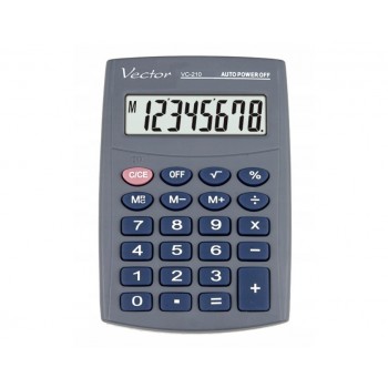 Vector KAV VC-210III pocket calculator, 8 digits, 64x98.5 mm, grey