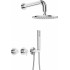 Concealed shower set with overhead shower - with horizontal mixer