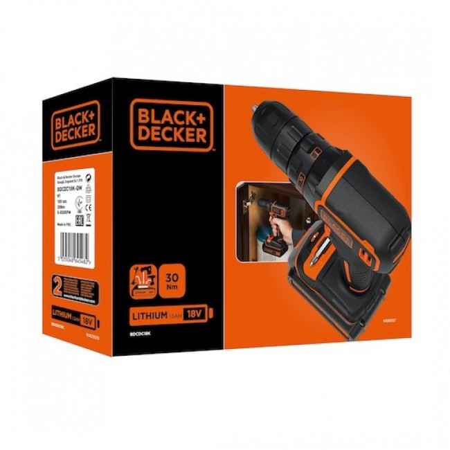 Black & Decker BDCDC18-QW drill 650 RPM Black, Orange