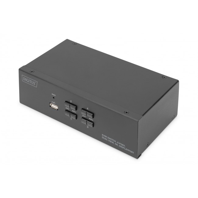 Digitus KVM Switch, 4 Port, Dual Display, 4K, DisplayPort Digitus KVM Switch, 4 Port, Dual Display, 4K, DisplayPort
