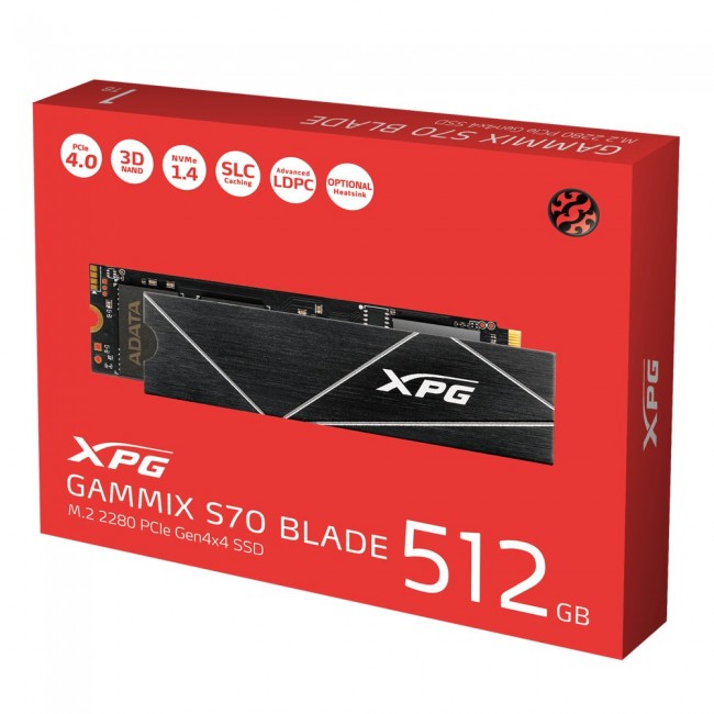 XPG GAMMIX S70 BLADE 512 GB M.2 PCI Express 4.0 NVMe 3D NAND XPG GAMMIX S70 BLADE 512 GB M.2 PCI Express 4.0 NVMe 3D NAND