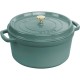 Staub Round Cast Iron Pot - 6.7 ltr, Eucalyptus Staub Round Cast Iron Pot - 6.7 ltr, Eucalyptus